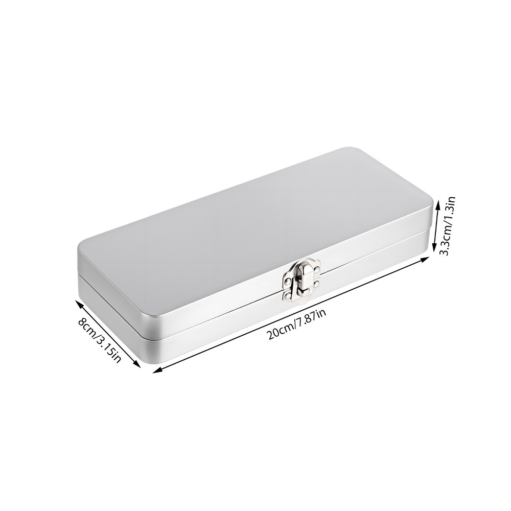 Set of 4 Rectangular Metal Tins, Silver Storage Boxes